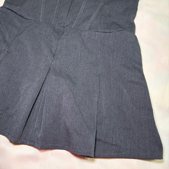 House of CB- Eleanor Charcoal Pleated Corset Dress Size Medium Mini Gray - Picture 9 of 11